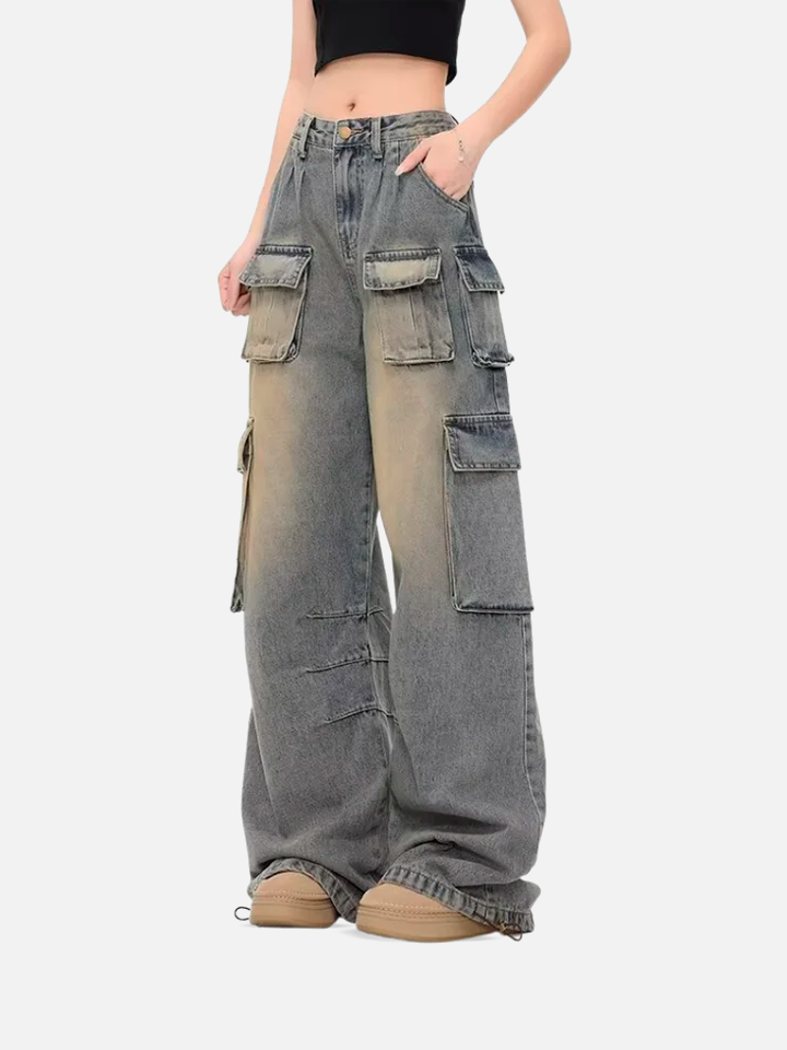 Pantalón Cargo para Mujer de Mezclilla 'High Trendy'