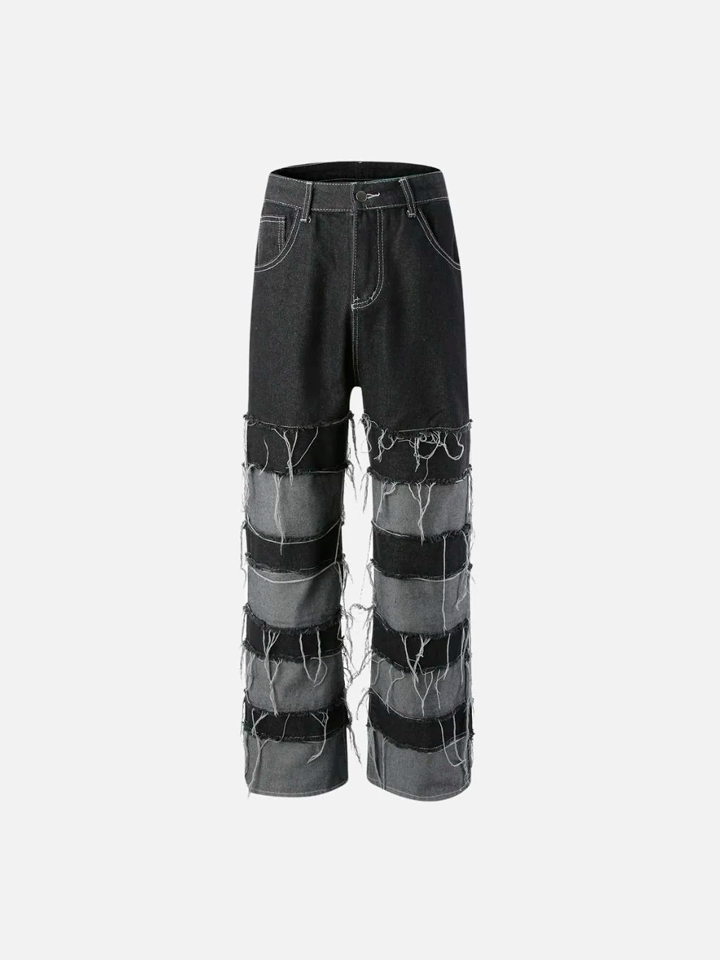 Pantalón Jeans para Hombre Recto a Rayas Fray