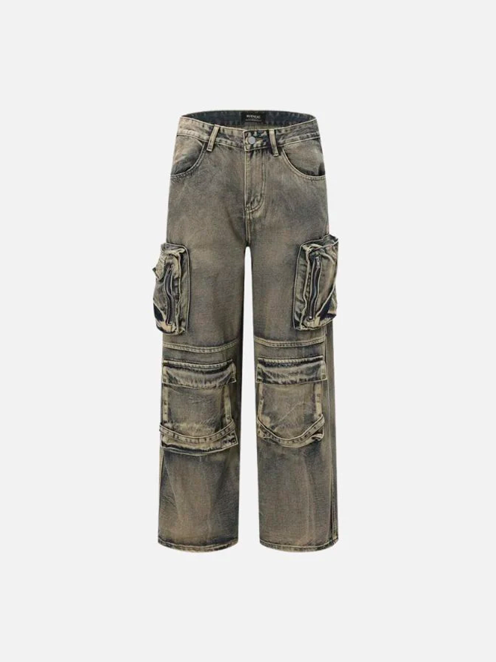 Pantalón Baggy Jeans para Hombre Multi Bolsillos