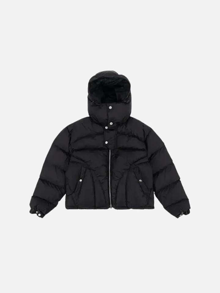 Chaqueta Puffer Negra con Capucha 'Comptom'
