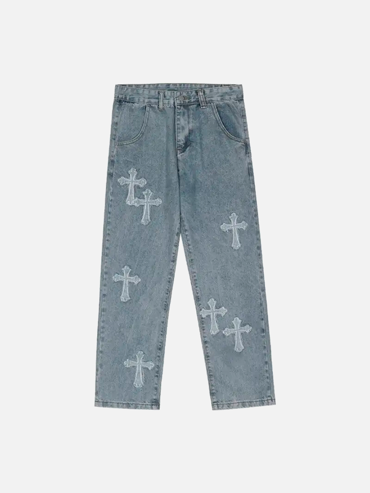 Pantalón Recto de Mezclilla Azul 'Cross'