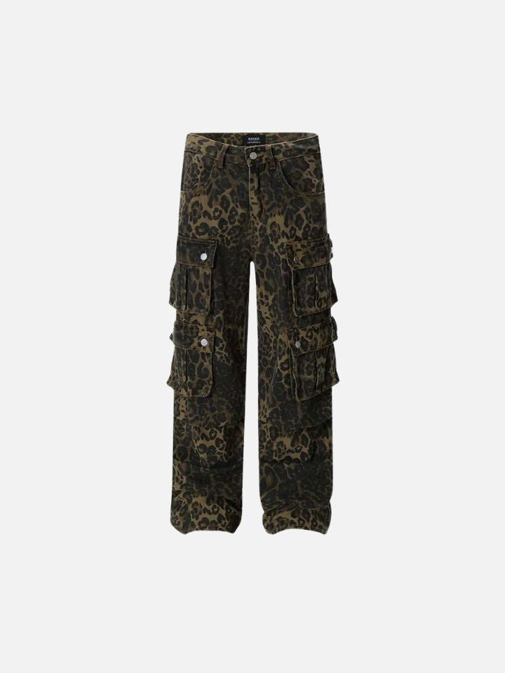 Pantalón Baggy Estampado Leopardo Multi Bolsillos 'Calista'