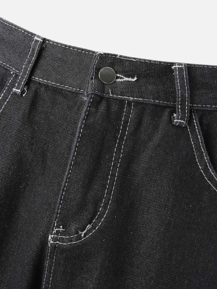 Pantalón Jeans para Hombre Recto a Rayas Fray