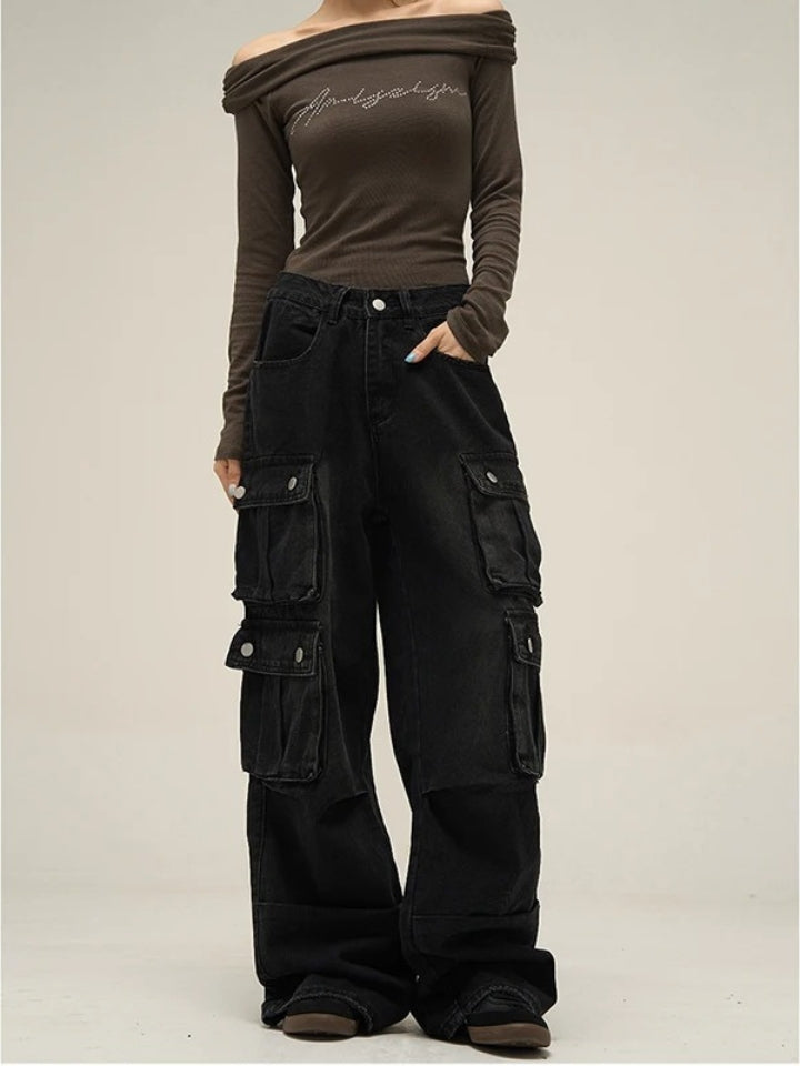 Pantalón Baggy de Mezclilla Negro 'Ebon'