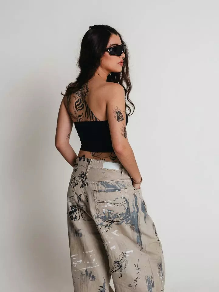 Pantalón Recto de Mezclilla Blanco 'Pixo'