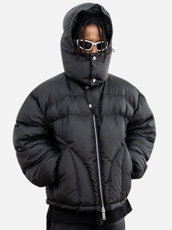 Chaqueta Puffer Negra con Capucha 'Comptom'
