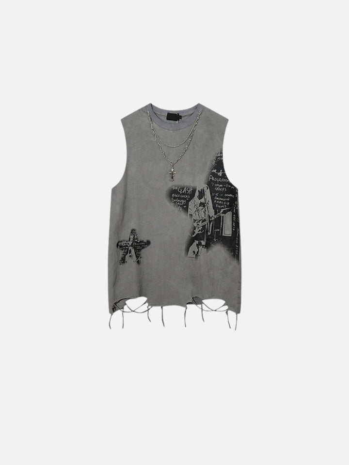 Muscle Tee Estampada 'Grunge'