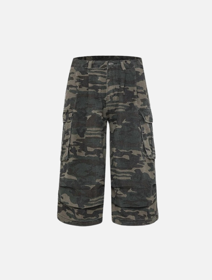 Jorts Unisex de Denim Camuflaje Verde “Loyalty”