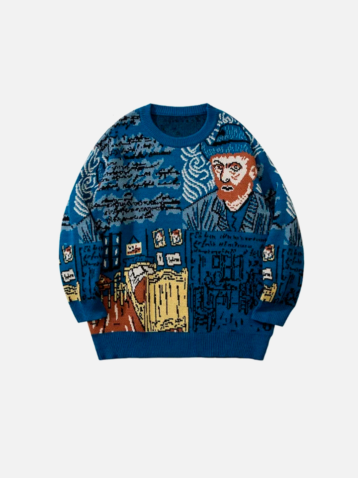 Suéter Azul de Lana 'Van Gogh'