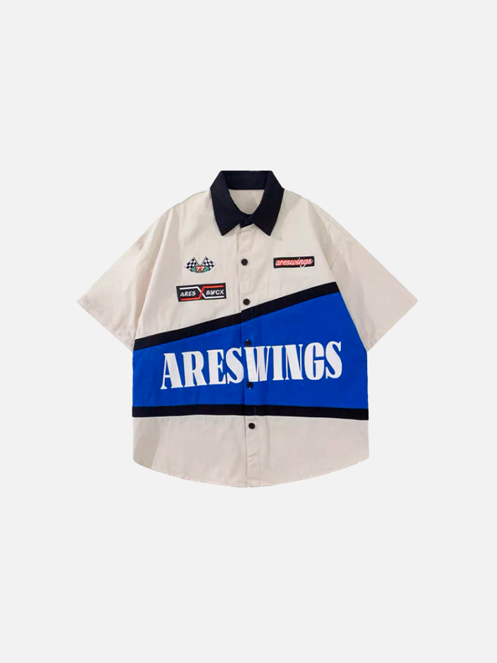Camisa Oversize 'Nueva York' de Manga Corta con Botones